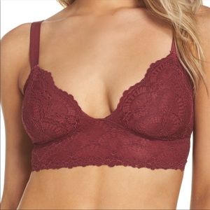 Free People burgundy lace bralette